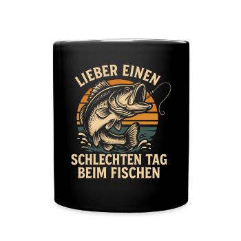 Halloween Grusel Kaffee Spruch - Tasse einfarbig - Schwarz - Vorne