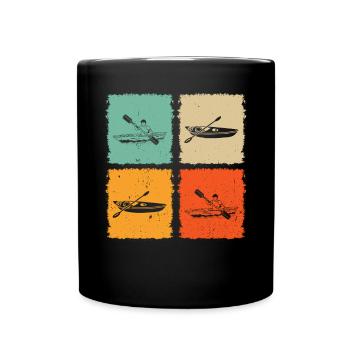 Kayaking Silhouette Canoeing Kayaker - Tasse einfarbig - Schwarz - Vorne
