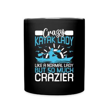 Crazy Kayak lady comme une dame normale mais tellement - Mug uni - noir - Devant