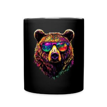 Ours brun, Grizzly, Frères d’ours, Forêt, Ours sauvages - Mug uni - noir - Devant