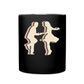Swing Danse Flotteur Natation Rétro Line Art - Mug uni - noir - Devant