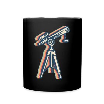 telescope astronomy solar system astronomers retro - Full Colour Mug - black - Front
