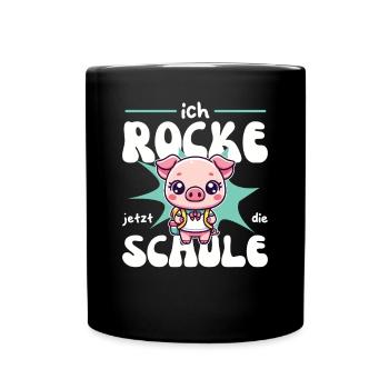 Enfin écolier 2025 douce licorne à la - Mug uni - noir - Devant