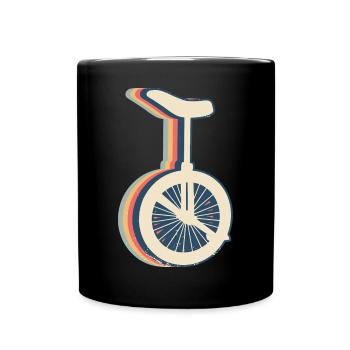 Unicycling Unicycle Retro Line Art - Full Colour Mug - black - Front