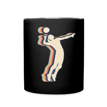 Joueur de volley-ball Entraîneur d’équipe Retro Line - Mug uni - noir - Devant