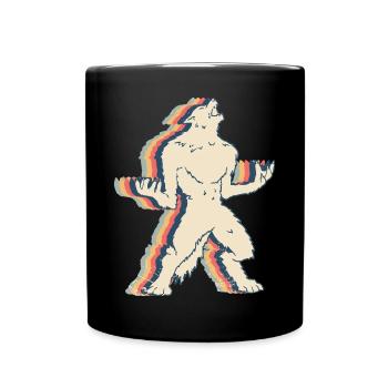 Werwolf Wolf Retro Line Art - Tasse einfarbig - Schwarz - Vorne