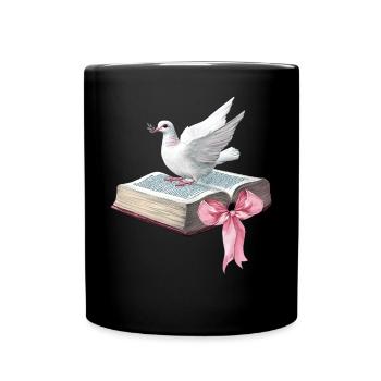Kokette Bogen Bibel Christliche Religiöse Taube - Tasse einfarbig - Schwarz - Vorne