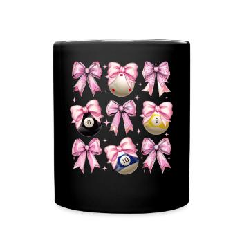 Coquette Bow Billard Billardkugeln Mädchen Mama - Tasse einfarbig - Schwarz - Vorne