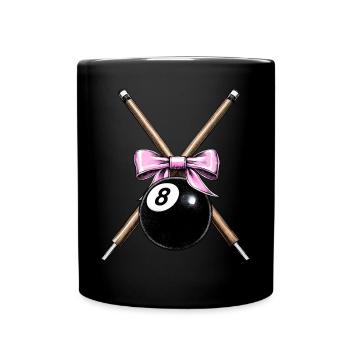 Coquette Bow Billard Pool Ball Queue Mädchen Mom - Tasse einfarbig - Schwarz - Vorne