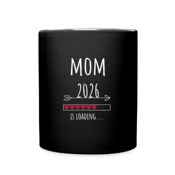 Verkündung Schwangerschaft 2026 Mom to be - Tasse einfarbig - Schwarz - Vorne