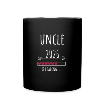 Verkündung Schwangerschaft 2026 Uncle to be - Tasse einfarbig - Schwarz - Vorne