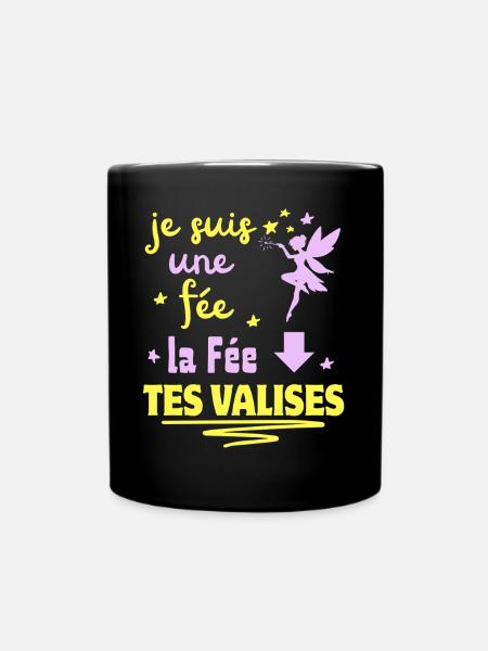 je suis une fée la fée tes VALISES - Mug uni - noir