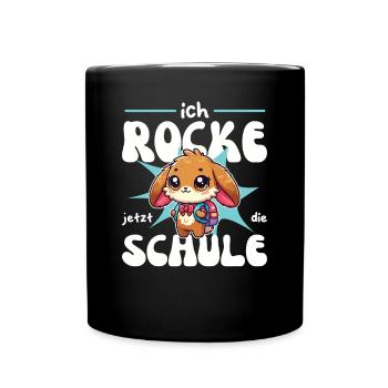 Enfin écolier 2025 douce licorne à la - Mug uni - noir - Devant