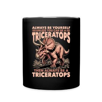 Dinosaur Triceratops Prehistoric - Tasse einfarbig - Schwarz - Vorne
