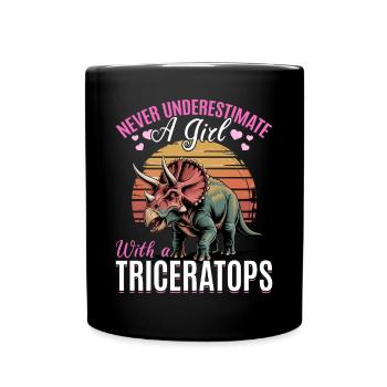 Dinosaur Triceratops Prehistoric - Tasse einfarbig - Schwarz - Vorne