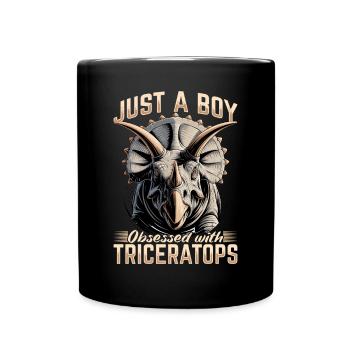 Dinosaur Triceratops Prehistoric - Tasse einfarbig - Schwarz - Vorne