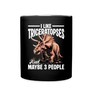 Dinosaur Triceratops Prehistoric - Tasse einfarbig - Schwarz - Vorne