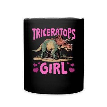 Dinosaur Triceratops Prehistoric - Tasse einfarbig - Schwarz - Vorne
