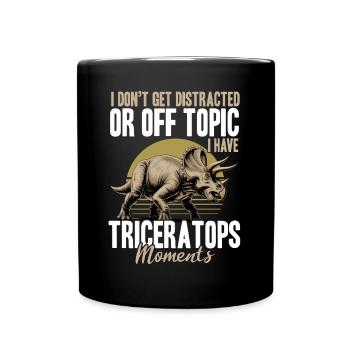 Dinosaur Triceratops Prehistoric - Tasse einfarbig - Schwarz - Vorne