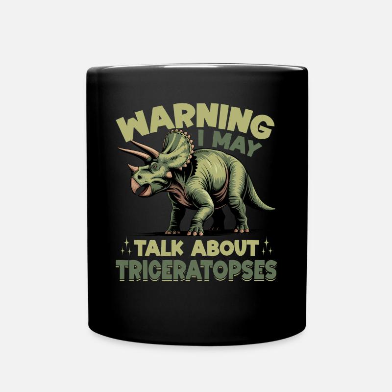 Dinosaur Triceratops Prehistoric - Full Colour Mug - black