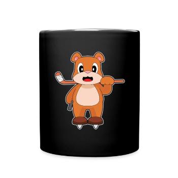 Bear Bâton de hockey sur glace - Mug uni - noir - Devant