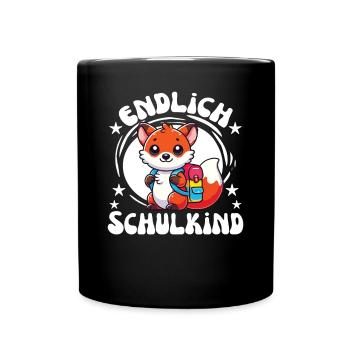Enfin un écolier doux renard pour l’inscription à l’école - Mug uni - noir - Devant