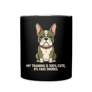 Mein Training: 100% süß, 0% falsches Schnarchen - Tasse einfarbig - Schwarz - Vorne