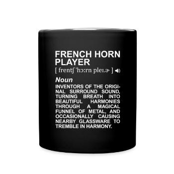 French horn player definition - Full Colour Mug - black - Front
