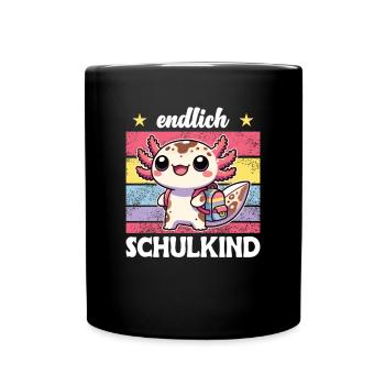 Enfin écolier mignon axolotl pour l’inscription à l’école - Mug uni - noir - Devant