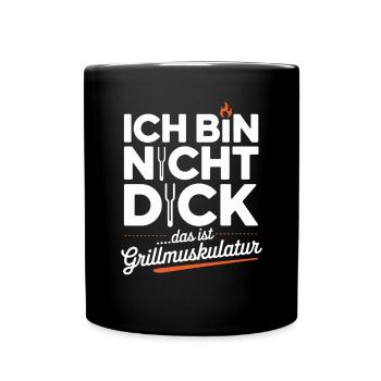I'm not fat, that's grill muscles - Full Colour Mug - black - Front