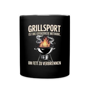 Grillsport: Die Effektivste Methode Um Fett Zu - Tasse einfarbig - Schwarz - Vorne
