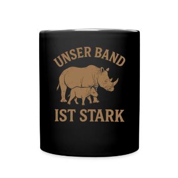 Nashorn Liebe Eltern Kinder Verbindungsshirt - Tasse einfarbig - Schwarz - Vorne