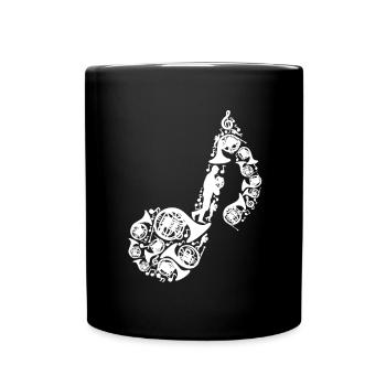 Waldhorn Musiknote - Tasse einfarbig - Schwarz - Vorne