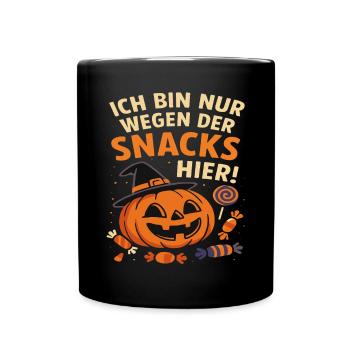 Halloween Pumpkin Saying Snacks Party - Full Colour Mug - black - Front