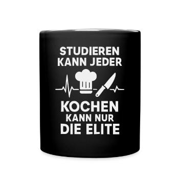 Only the elite can cook – Koch Spruch - Full Colour Mug - black - Front