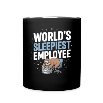 Employé fatigué Design pour l’humour de bureau et - Mug uni - noir - Devant
