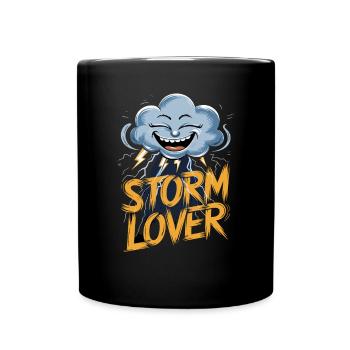 Storm Lover Clouds Lightning Face - Full Colour Mug - black - Front