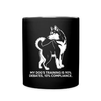 Debattierender Hund - Tasse einfarbig - Schwarz - Vorne