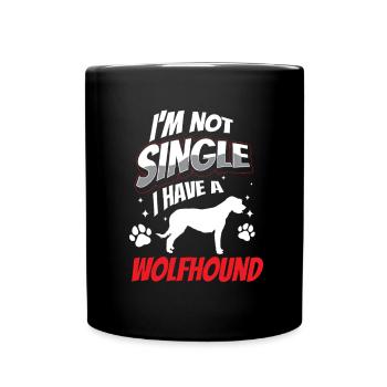 Irischer Wolfshund ist mein Freund - Tasse einfarbig - Schwarz - Vorne