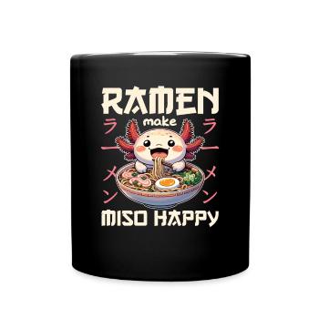 Axolotl with noodles ramen kawaii axolotl - Full Colour Mug - black - Front