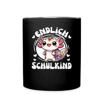 Enfin écolier mignon axolotl pour l’inscription à l’école - Mug uni - noir - Devant