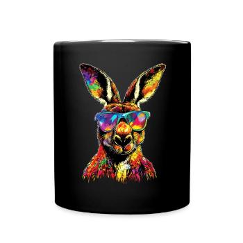 Kangourou Australie Outback Kangourous mignons sauvages - Mug uni - noir - Devant