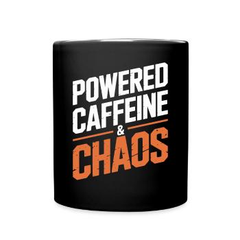 Powered Caffeine & Chaos Energy for Everyday Life - Full Colour Mug - black - Front