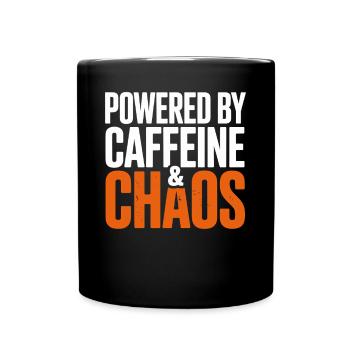 Alimenté par la caféine et le chaos humoristique - Mug uni - noir - Devant