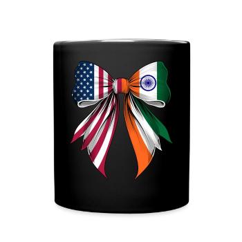 Kokette Schleife Indien Wurzeln Erbe Indischer - Tasse einfarbig - Schwarz - Vorne