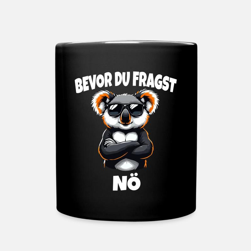 Koala : Avant que tu ne demandes, non, en disant, drôle, effronté, ours - Mug uni - noir