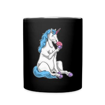 Einhorn Donut - Tasse einfarbig - Schwarz - Vorne