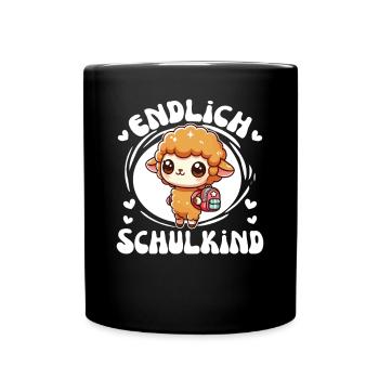 Enfin un écolier, un mouton doux pour l’inscription à l’école - Mug uni - noir - Devant