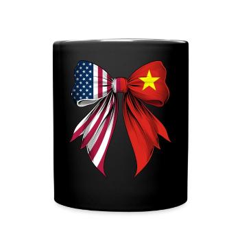 Coquette Bow Vietnam Roots Heritage Vietnamese - Full Colour Mug - black - Front
