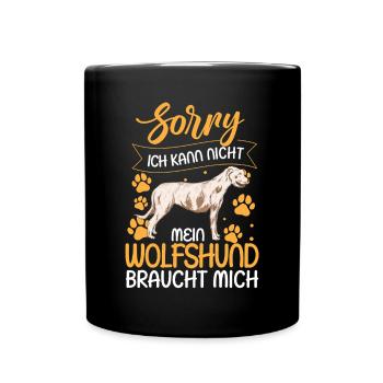 Irischer Wolfshund ich kann nicht - Tasse einfarbig - Schwarz - Vorne